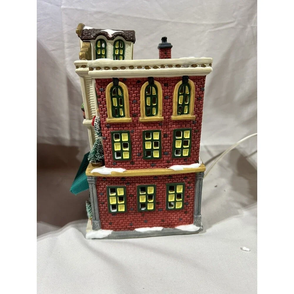 St. Nicholas Square Illuminated “The Elm Hotel” Hand Painted Porcelain